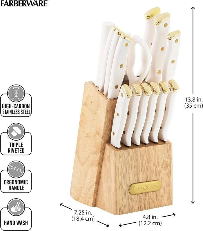 Farberware 15 Piece Triple Riveted Knife Block Set 2