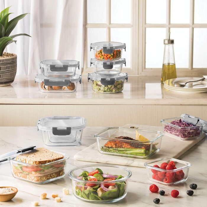 FineDine 24 Piece Glass Storage Containers with Lids 1