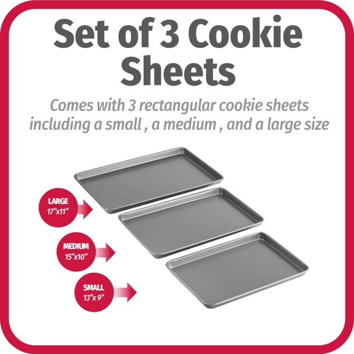 Goodcook Nonstick Steel 3 Piece Cookie Sheet Set 1