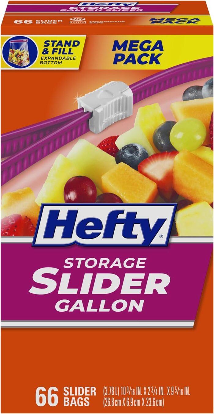 Hefty Slider Storage Bags Gallon Size 66 Count