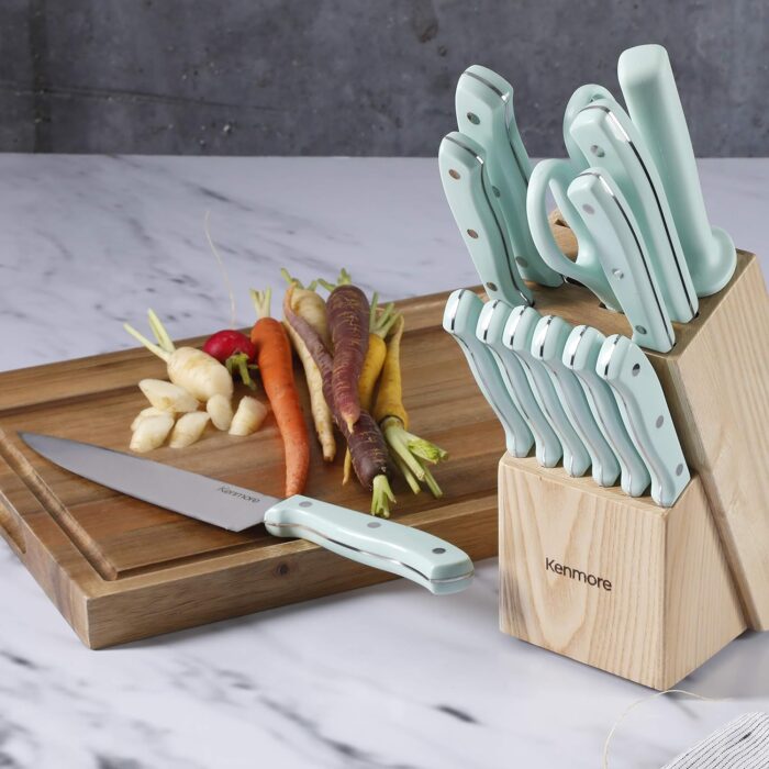 Kenmore Kane Stainless Steel Forged Triple Riveted Cutlery Knife Block Set 2 1