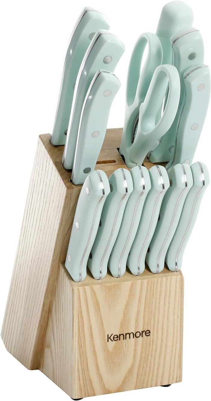 Kenmore Kane Stainless Steel Forged Triple Riveted Cutlery Knife Block Set